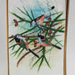 Handmade Birds Painting on Silk Fabric for Home and Office Decor