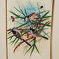 Handmade Birds Painting on Silk Fabric for Home and Office Decor