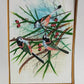 Handmade Birds Painting on Silk Fabric for Home and Office Decor