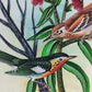 Handmade Birds Painting on Silk Fabric for Home and Office Decor