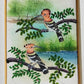 Handmade Birds Painting on Silk Fabric for Home and Office Decor