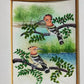 Handmade Birds Painting on Silk Fabric for Home and Office Decor