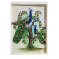 Handmade Two Peacock Painting on Silk Fabric for Home and Office Decor