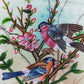 Handmade Birds Painting on Silk Fabric for Home and Office Decor