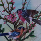 Handmade Birds Painting on Silk Fabric for Home and Office Decor