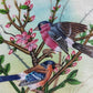 Handmade Birds Painting on Silk Fabric for Home and Office Decor
