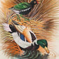 Handmade Birds Painting on Silk Fabric for Home and Office Decor