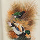 Handmade Birds Painting on Silk Fabric for Home and Office Decor