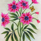 Handmade Flowers Painting on Silk Fabric for Home and Office Decor