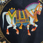 Handmade Horse Painting on Silk Fabric for Home and Office Decor