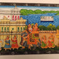 Handmade Matte Synthetic Palace View Silk Fabric Painting for Home Decor