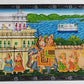 Handmade Matte Synthetic Palace View Silk Fabric Painting for Home Decor