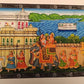Handmade Matte Synthetic Palace View Silk Fabric Painting for Home Decor