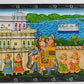 Handmade Matte Synthetic Palace View Silk Fabric Painting for Home Decor