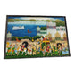 Handmade Matte Synthetic Palace View Silk Fabric Painting for Home Decor
