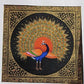 Handmade Peacock Painting on Silk Fabric for Home and Office Decor