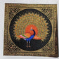 Handmade Peacock Painting on Silk Fabric for Home and Office Decor