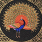 Handmade Peacock Painting on Silk Fabric for Home and Office Decor