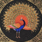 Handmade Peacock Painting on Silk Fabric for Home and Office Decor