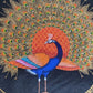 Handmade Peacock Painting on Silk Fabric for Home and Office Decor