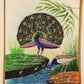 Handmade Peacock Painting on Silk Fabric for Home and Office Decor