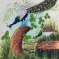 Handmade Peacock Painting on Silk Fabric for Home and Office Decor