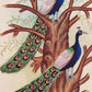 Handmade Peacocks Painting on Silk Fabric for Home and Office Decor