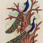 Handmade Peacocks Painting on Silk Fabric for Home and Office Decor
