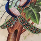Handmade Peacocks Painting on Silk Fabric for Home and Office Decor