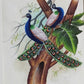 Handmade Peacocks Painting on Silk Fabric for Home and Office Decor