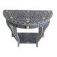 Handmade Customized Bone Inlay 1 Drawer Semi Circle  Console Table