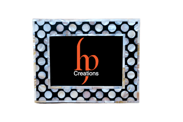 Handmade Mother of Pearl Polka Dot Photo Frame for Home Decor