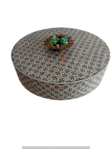 Handmade Customized Mother of Pearl Round Coffee table