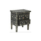 Personalized Handmade Bone Inlay Set Of 2 Bedside Tables Home Decor Furniture Attractive Floral Design Entrance