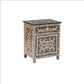Handmade Bone Inlay Floral Bedside With One Drawer And One Cabinet Beautiful Bedroom Side Table hpCreations