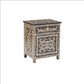 Personalized Handmade Bone Inlay Set Of 2 Bedside Tables Home Decor Furniture Attractive Floral Design Entrance Tables