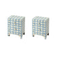 Personalized Handmade Bone Inlay Set Of 2 Bedside Tables Home Decor Furniture Attractive Floral Design Entrance Tables