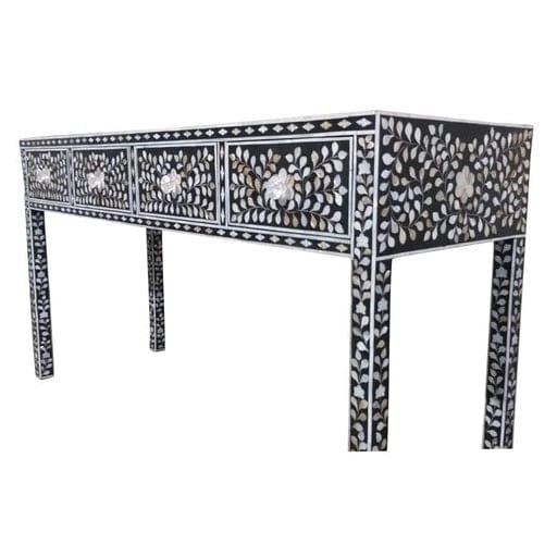 Customized Handmade Mother of Pearl 4 Drawer Console Table