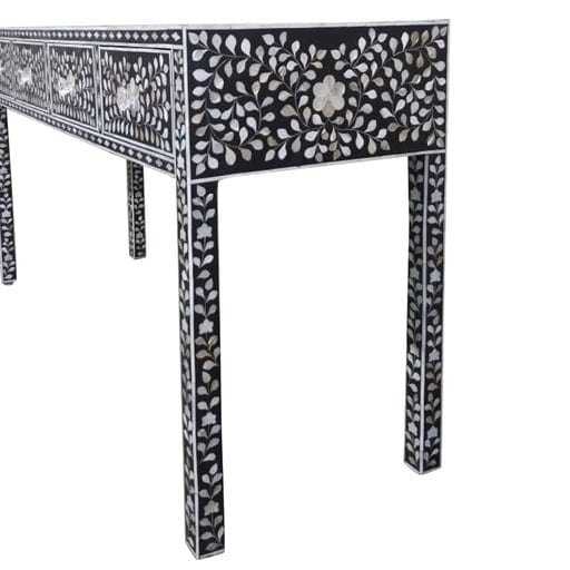 Customized Handmade Mother of Pearl 4 Drawer Console Table