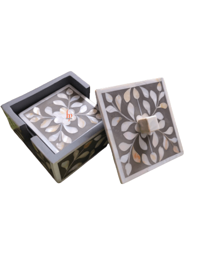 Beautifully Hand Crafted Mother Of Pearl Coaster Set Ready to Ship Perfect gift for loved ones