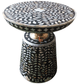 Personalized Set of 2 Mother of pearl Inlay Side Table Floral Pattern