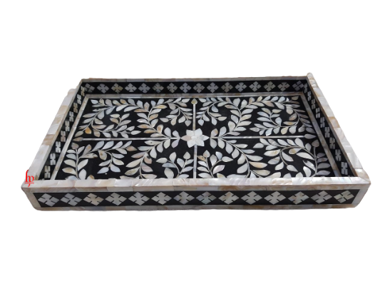Hand Crafted Mother Of Pearl Serving Tray Perfect Home Décor