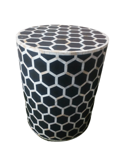 Handmade Mother of Pearl honeycomb pattern personalized stool