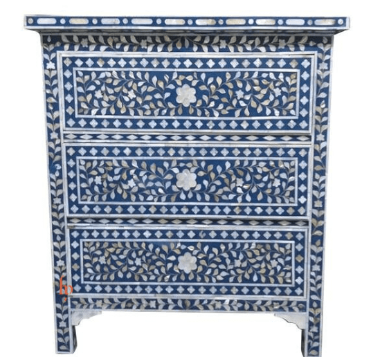 Personalized Mother Of Pearl Inlay Bedside Table Home Decor Purpose Attractive Design Beautifully Crafted Bedside Table