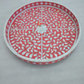 Handmade Mother Of Pearl Inlay Pink Tray Set of 2 Pieces Round Floral Tray Best Gift For Your Loved Once
