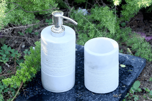 Marble Style Bathroom Soap Dispenser, Tumbler
