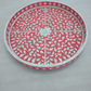 Handmade Mother Of Pearl Inlay Pink Tray Set of 2 Pieces Round Floral Tray Best Gift For Your Loved Once