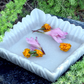 Festive Decor Decorative Marble Bowl Plate Hand Carved Household Multi-Utility Flower Shape Decorative Bowl