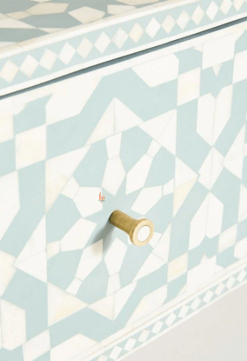 Handmade Bone Inlay Moroccan Motif Design Light Green Cosole Table Desk Furniture For Home Decor Purpose