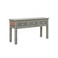 Handmade Bone Inlay Console With Three Drawer Fish Scale Pattern